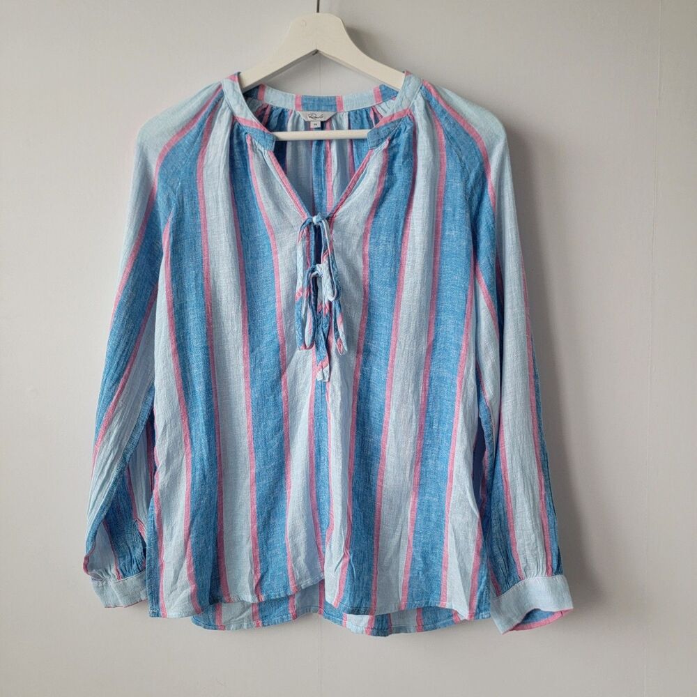 Rails womens Brielle top sz XS Kona Stripe v-neck with two adjustable ties